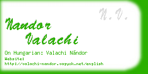 nandor valachi business card